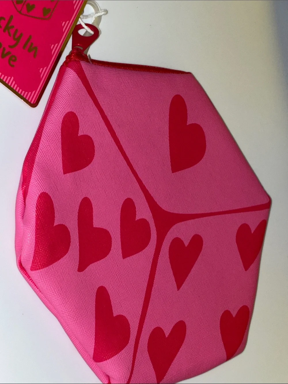 Pink dice cosmetic multi use pouch